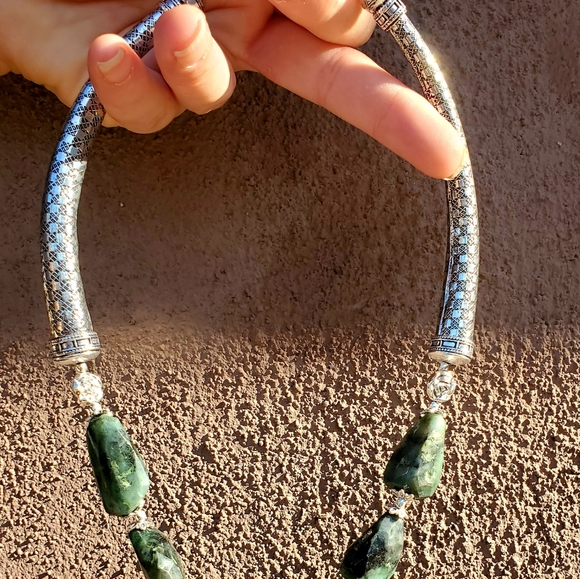 New Unique Labradorite 925 Silver Necklace. - Picture 10 of 16